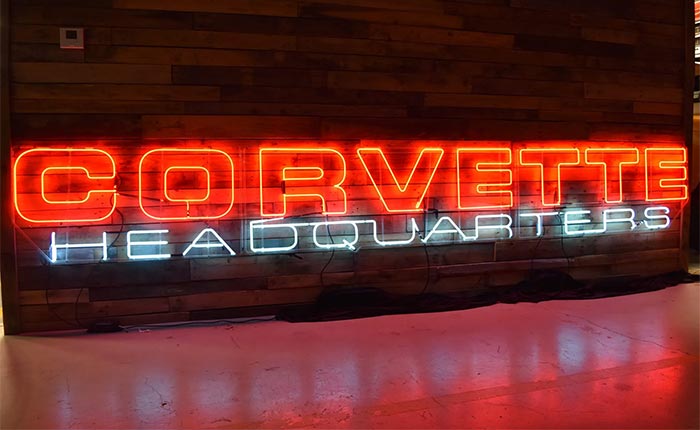 'Corvette Headquarters' Neon Sign from Malcolm Konner Chevrolet Offered in Bring a Trailer