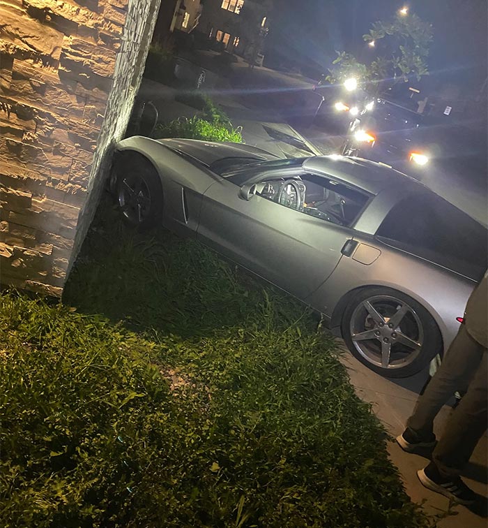 [ACCIDENT] DUI C6 Corvette Driver Does Donuts in a Cul de Sac and Crashes into a House