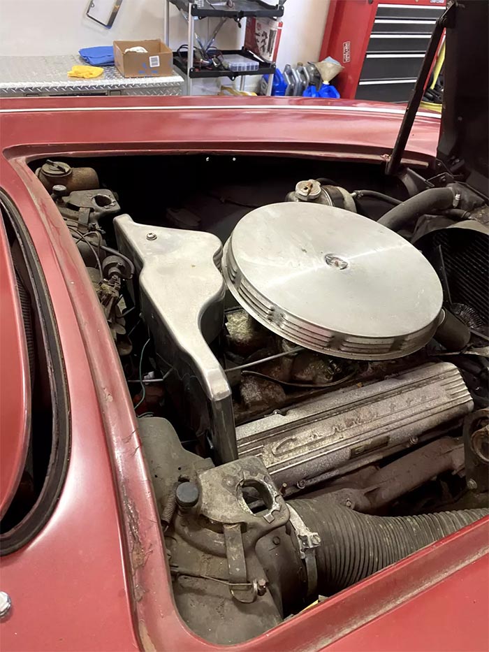 Corvettes for Sale: Barn Find 1962 Corvette in Honduras Maroon with a Non-Original Motor on eBay
