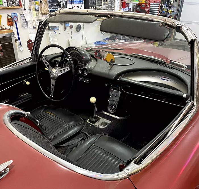 Corvettes for Sale: Barn Find 1962 Corvette in Honduras Maroon with a Non-Original Motor on eBay