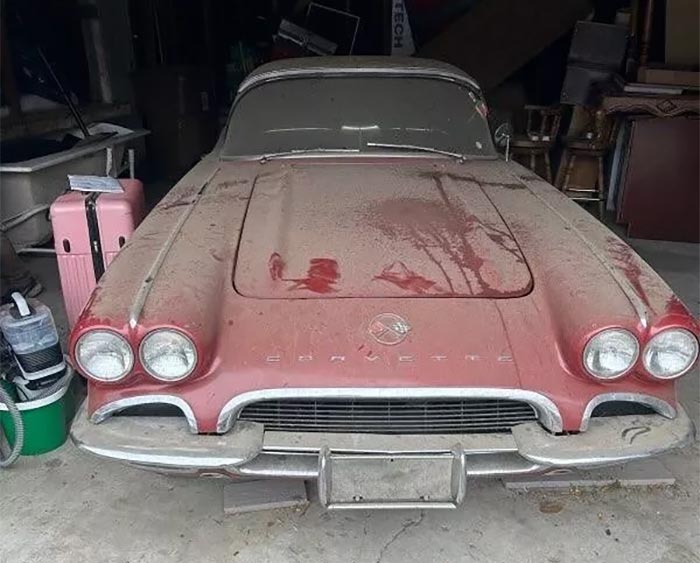 Corvettes for Sale: Barn Find 1962 Corvette in Honduras Maroon with a Non-Original Motor on eBay