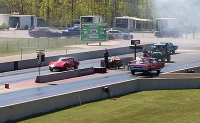 [VIDEO] 1968 Corvette Smokes a '67 Dodge Coronet 426 Hemi at the Drag Strip border=