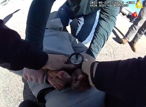 Body Cam Footage of Suspect in Theft of Eight Corvettes