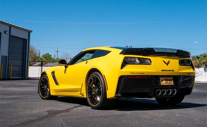 Corvettes for Sale: 1450-Mile 2016 Corvette Z06 C7.R Hennessey HPE800 Offered on BaT