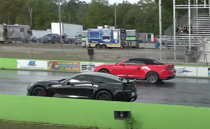 [VIDEO] It's Corvettes versus Camaro and Mustang at the Drag Strip