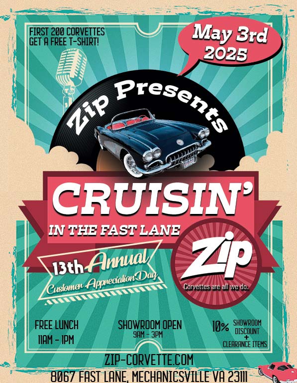 Zip Corvette's Customer Appreciation Day is Saturday, May 3!