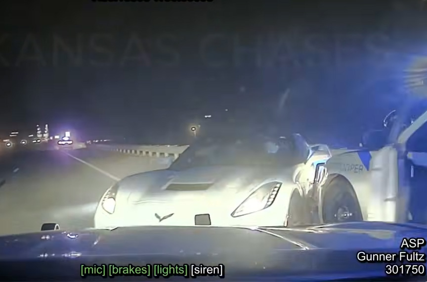 [VIDEO] Police Do a Pit Maneuver on this Stolen C7 Corvette and then Sic a K9 on the Driver