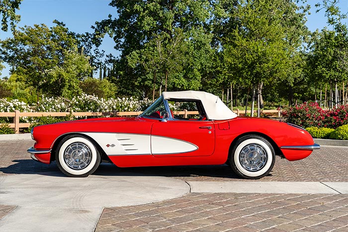 Corvettes for Sale: 1959 Corvette with an LS3 and a 6-Speed Offered on BaT border=