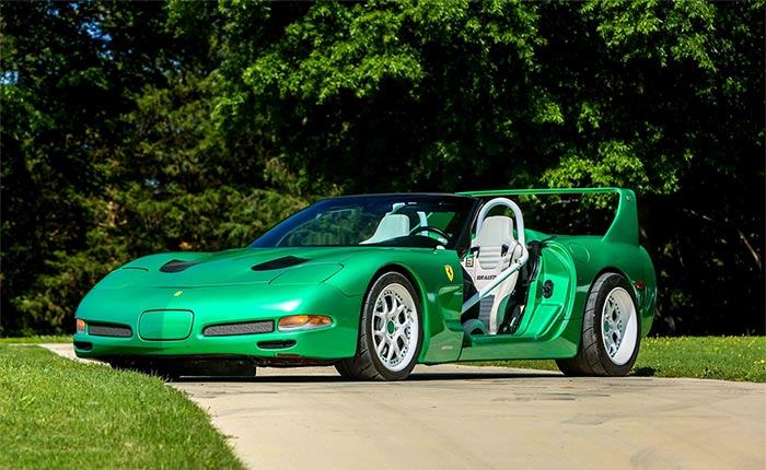 Corvettes for Sale: Crazy Green C5 Corvette Convertible Wants to be a Ferrari F40