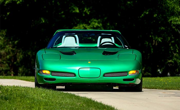 Corvettes for Sale: Crazy Green C5 Corvette Convertible Wants to be a Ferrari F40