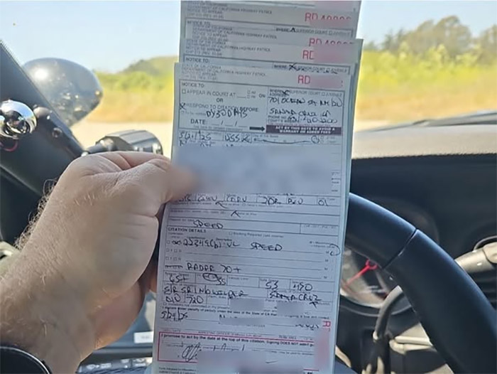CHP Officer Stops Five Corvettes for Speeding