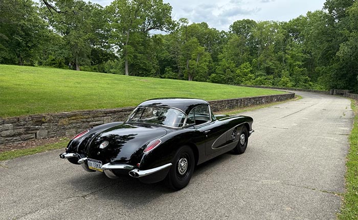 Corvettes for Sale: Black/White 1959 Corvette with a 327 V8 Offered on eBay