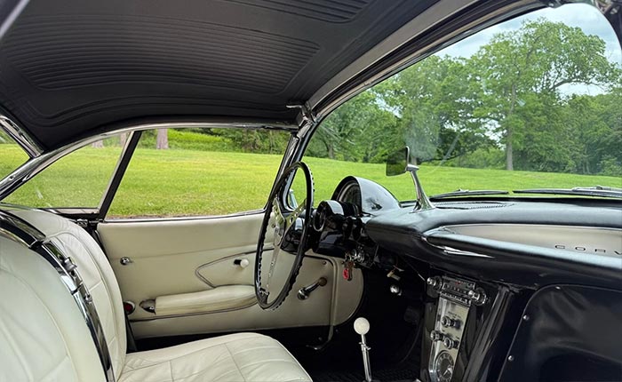 Corvettes for Sale: Black/White 1959 Corvette with a 327 V8 Offered on eBay