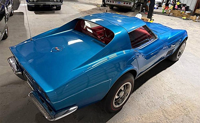 Corvettes for Sale: Export 1969 Corvette Coupe Also Has Rare LeMans Blue Over Red Combo