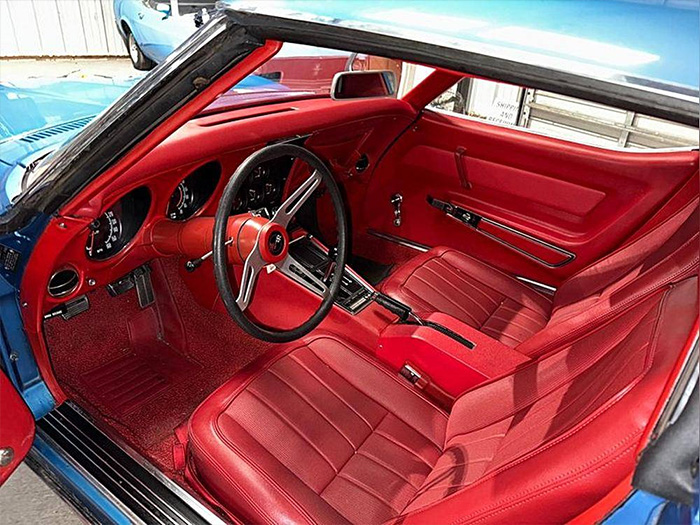 Corvettes for Sale: Export 1969 Corvette Coupe Also Has Rare LeMans Blue Over Red Combo