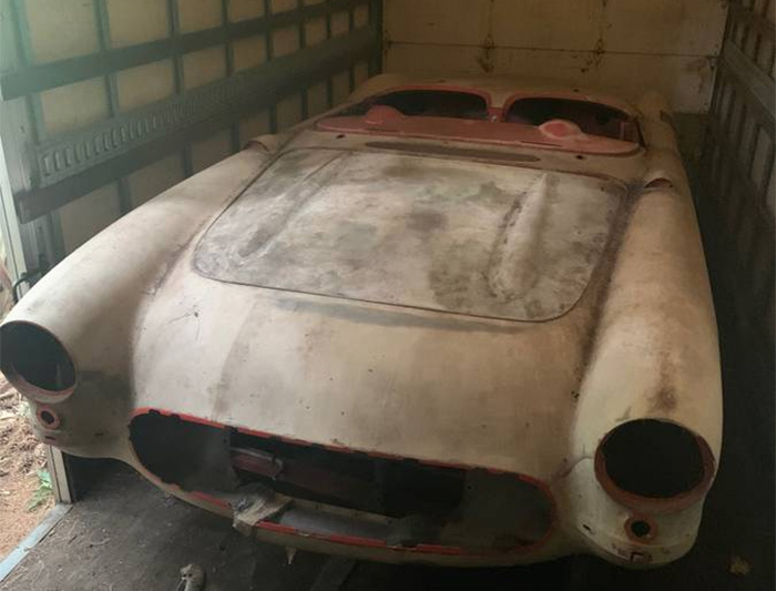 Corvettes for Sale: Disassembled 1957 Corvette In a Shed