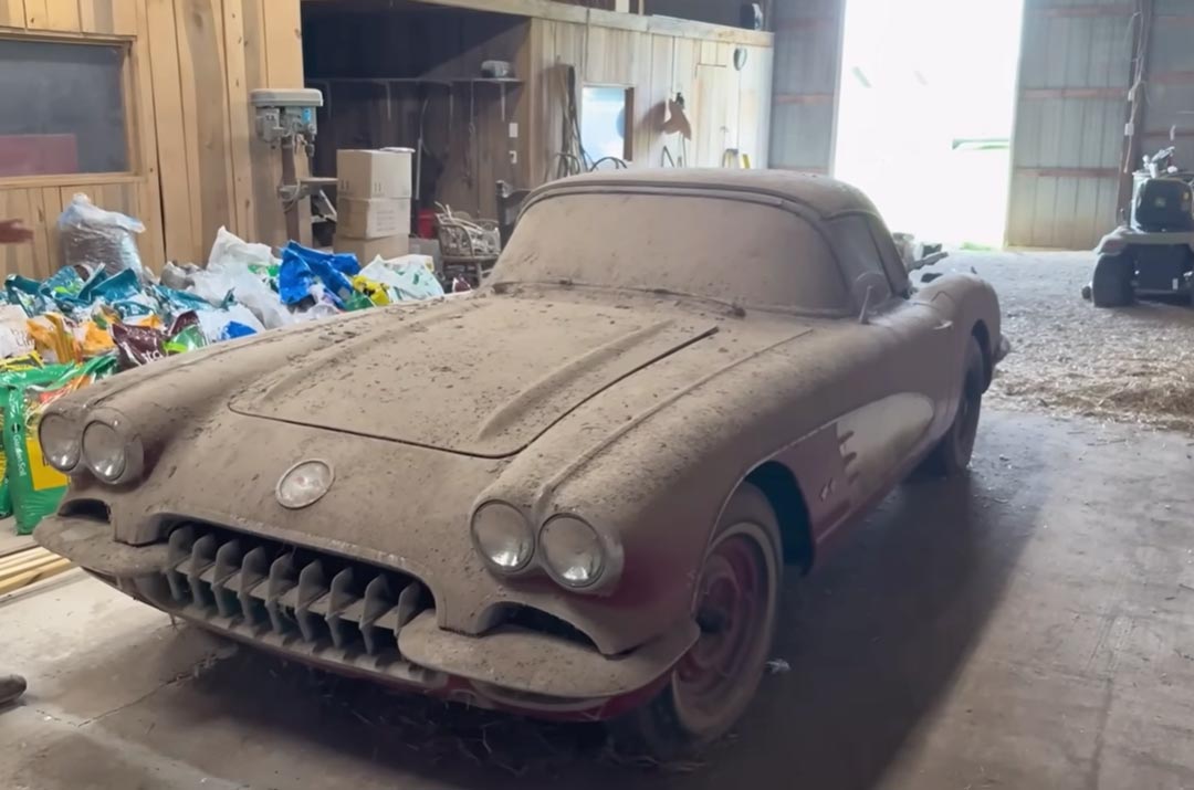 [VIDEO] 1959 Corvette Barn Find Gets First Wash in 16 Years