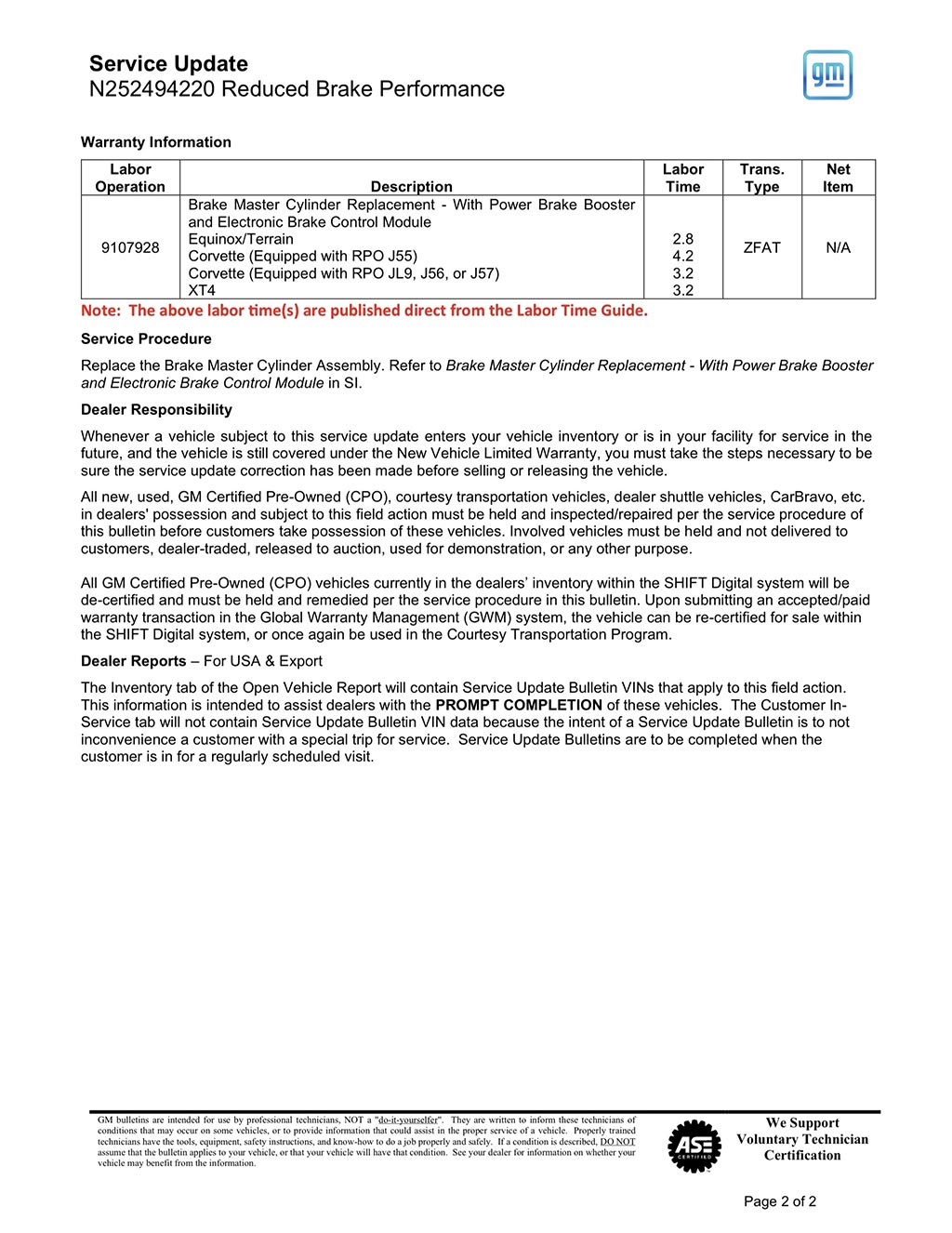 GM Issues New Service Bulletin for the 2025 Corvette's Braking System