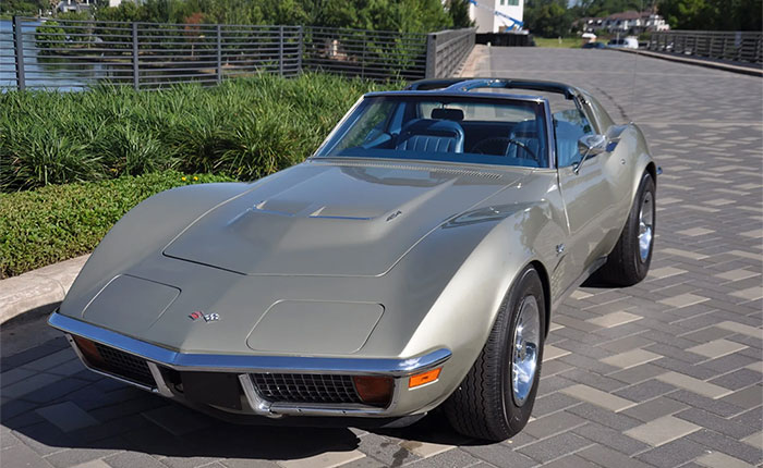 Corvettes for Sale: 1972 Corvette in Rare Pewter with a Blue Interior on BaT