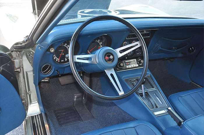 Corvettes for Sale: 1972 Corvette in Rare Pewter with a Blue Interior on BaT