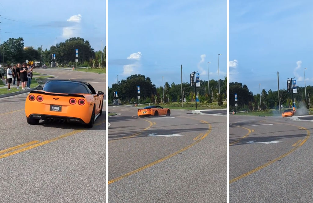 [ACCIDENT] C6 Corvette Goes Full Mustang While Leaving a Florida Cars and Coffee Meet