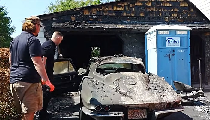 [VIDEO] Man Purchases a 1967 Corvette from a Friend after it Burned in a Garage Fire