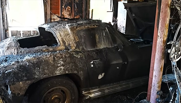 [VIDEO] Man Purchases a C2 Corvette from a Friend after it Burned in a Garage Fire