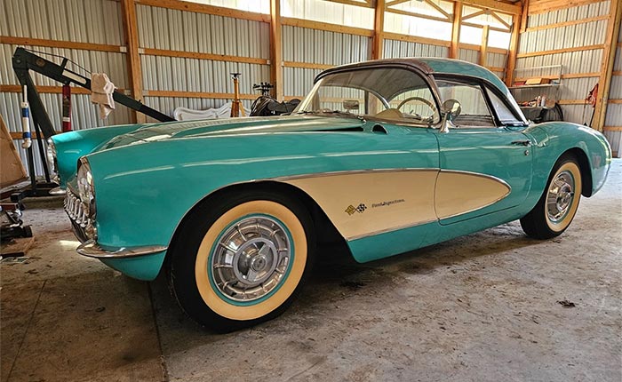Corvettes for Sale: Former Fuelie 1957 Corvette Now Powered by a 350 V8 Truck Engine