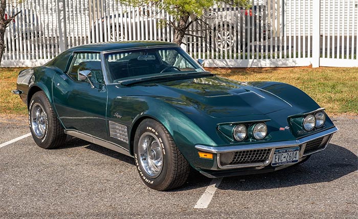 Corvettes for Sale: Brands Hatch Green 1971 LT1 Corvette Coupe on Bring a Trailer