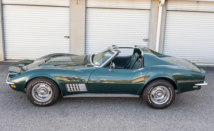 Corvettes for Sale: Brands Hatch Green 1971 LT1 Corvette Coupe on Bring a Trailer