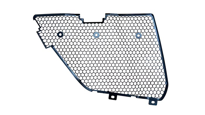 Black honeycomb-design front radiator grille screens