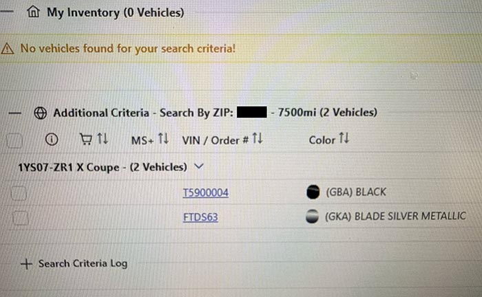 ZR1X Orders