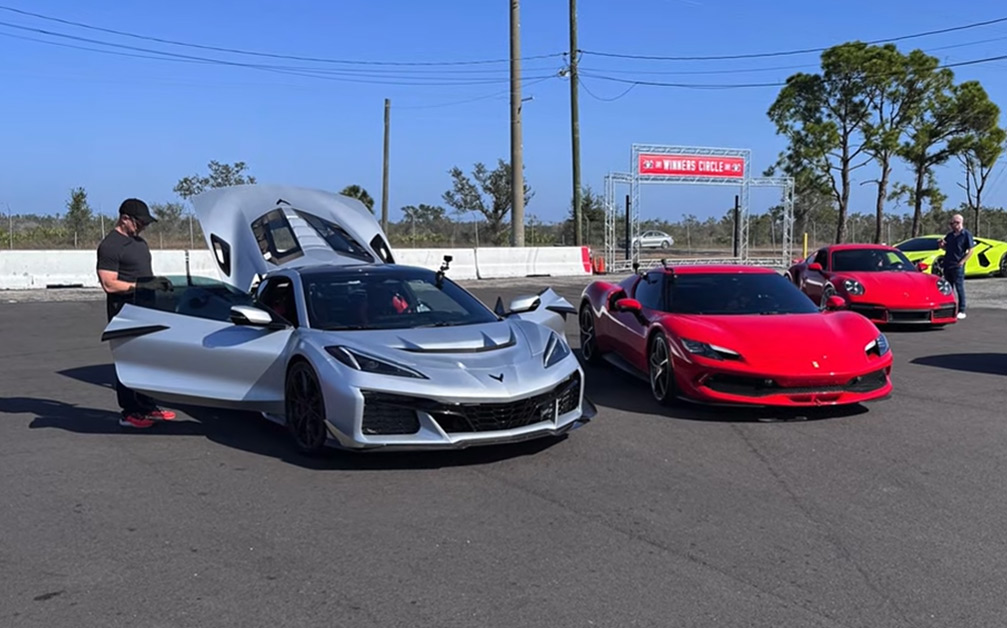 VIDEO] DragTimes Runs the Corvette ZR1 versus a Ferrari 296 GTB in