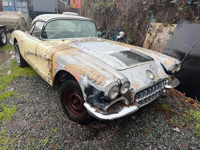 Corvettes for Sale: 1958 Corvette Backyard Find Surfaces on Facebook Marketplace