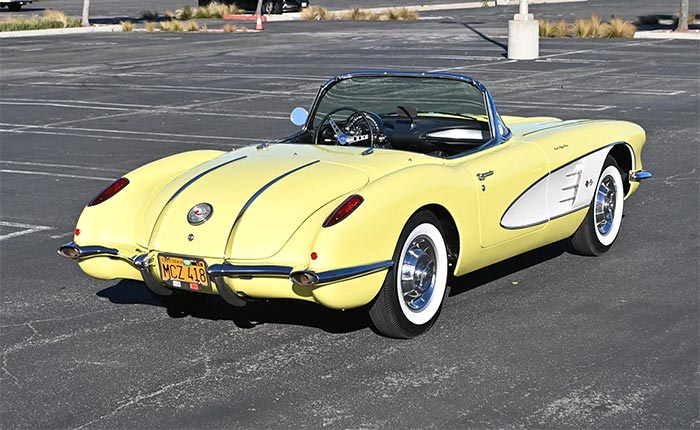 Corvettes for Sale: Panama Yellow 1958 Corvette Powered by a 283/290 Fuelie on BaT