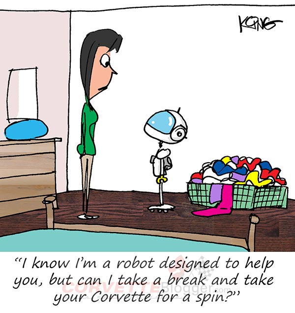 Saturday Morning Corvette Comic: AI Robots Become Intelligent