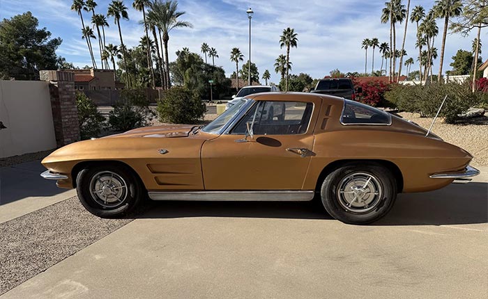 Corvettes for Sale: 400ci-Powered 1963 Corvette Split Window Project On BaT