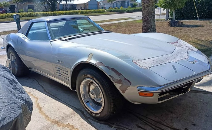 Corvettes for Sale: Running 1971 Corvette Project with 350 V8 and a Four Speed