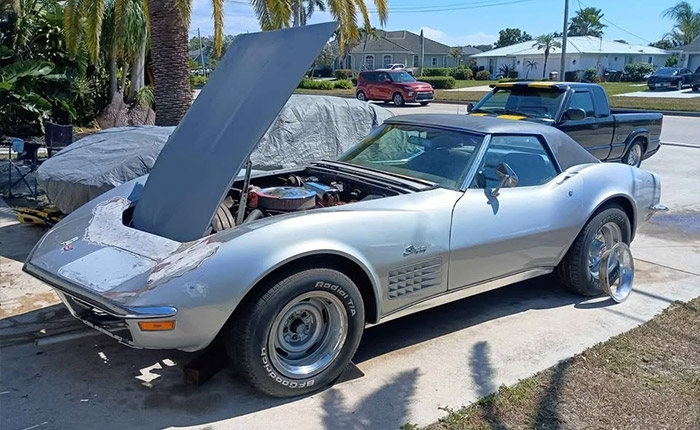 Corvettes for Sale: Running 1971 Corvette Project with 350 V8 and a Four Speed