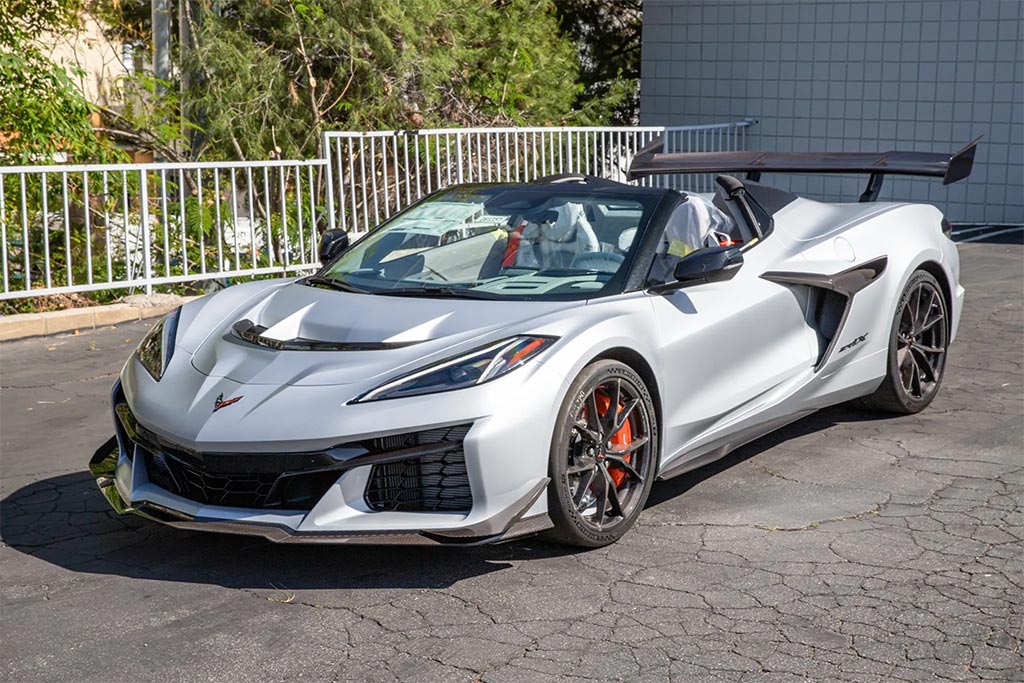 Corvettes for Sale: 2026 Corvette ZR1X Convertible Quail Silver Limited Edition Hits BaT