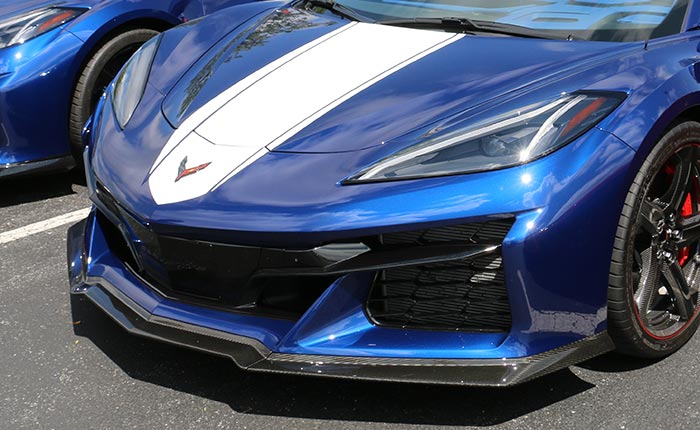 Visible Carbon Fiber Splitter (CFV) on a 2027 Grand Sport