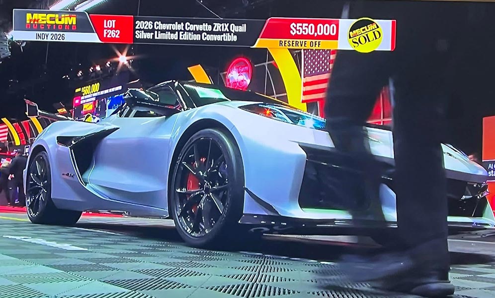 La Corvette ZR1X Quail Silver 2026 en édition limitée se vend chez Mecum Indy pour 605 000 $