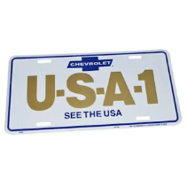 License Plate - Chevrolet USA-1 See The USA - Aluminum