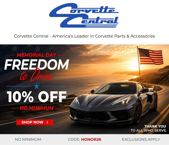 Celebrate the Start of Summer with 10% Off from Corvette Central