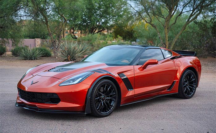 Corvettes à vendre : Corvette Z06 2016 en rare Daytona Sunrise Orange métallisé