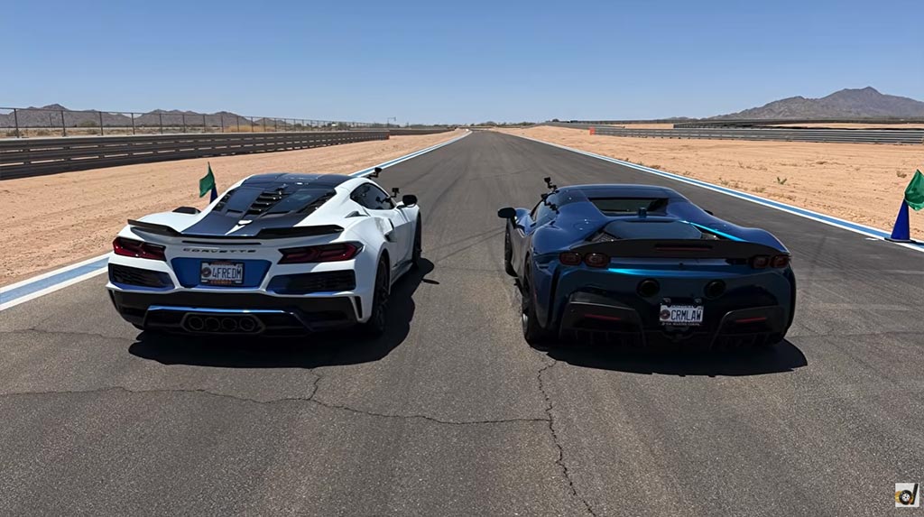 [VIDEO] Grand Finale: C8 Corvette ZR1X Drags and Roll Races a Ferrari SF90