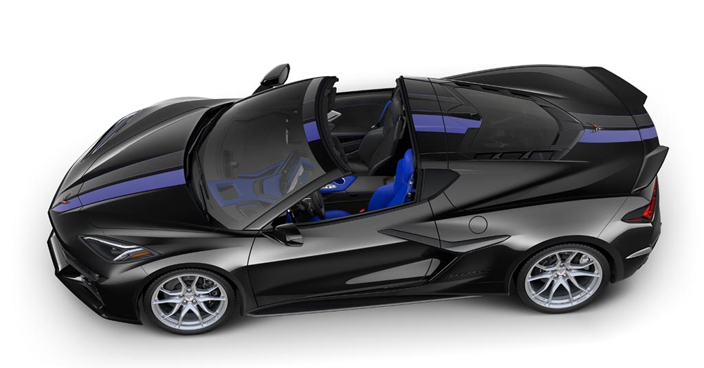 2027 Corvette with Asymmetrical Blue Stripes