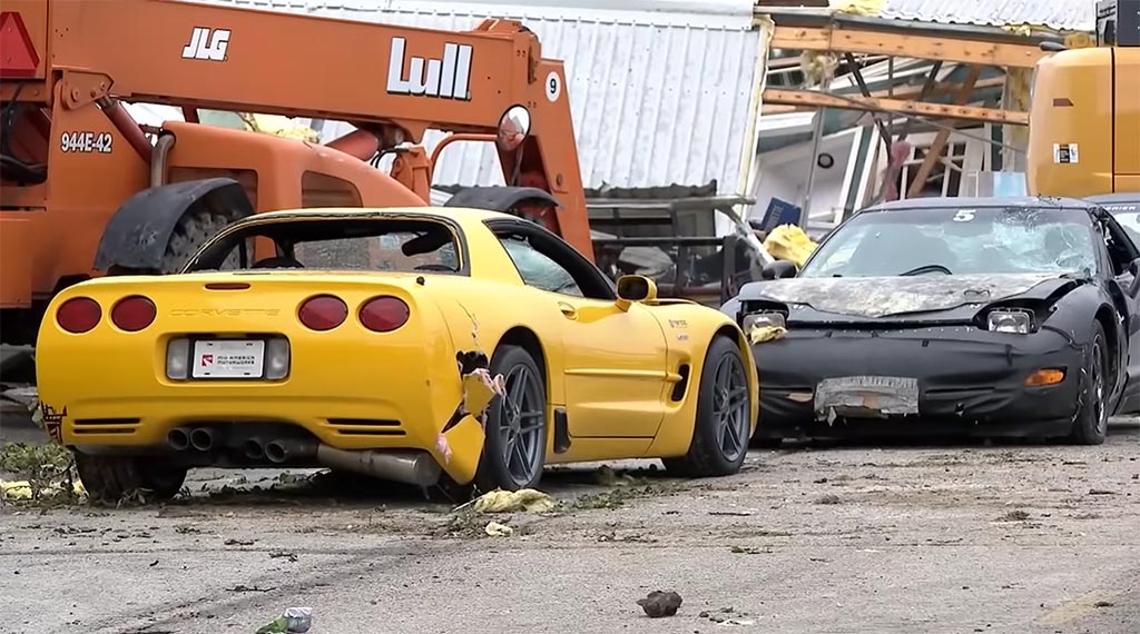 [VIDEO] Another Look at the Damaged Corvettes from the Tornado that Struck Mid America Motorworks