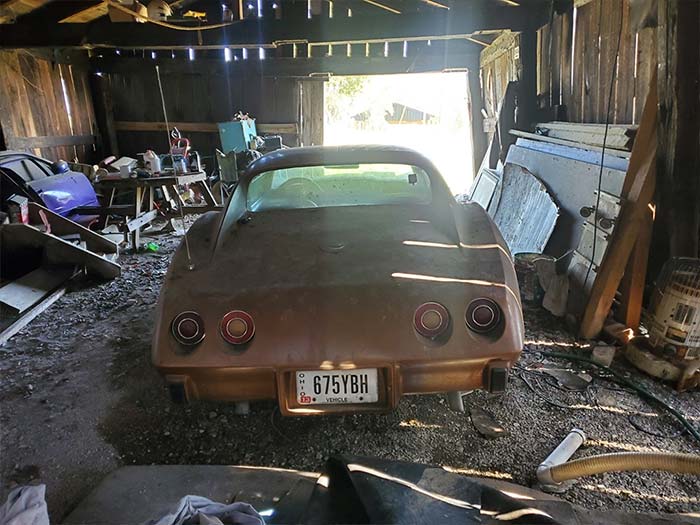Corvettes for Sale: 'Bicentennial' 1976 Corvette Barn Find offered on eBay for $5K