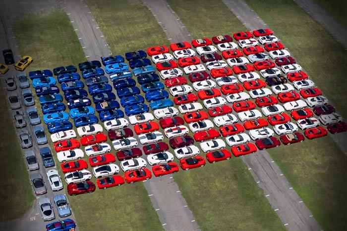 Corvettes at Carlisle American Flag